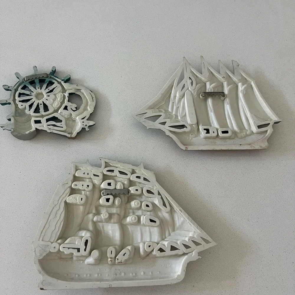 Vtg 1980s Burwood Home Interiors Nautical‎ Wall Art Ship Boat Wheel Set Of 3
